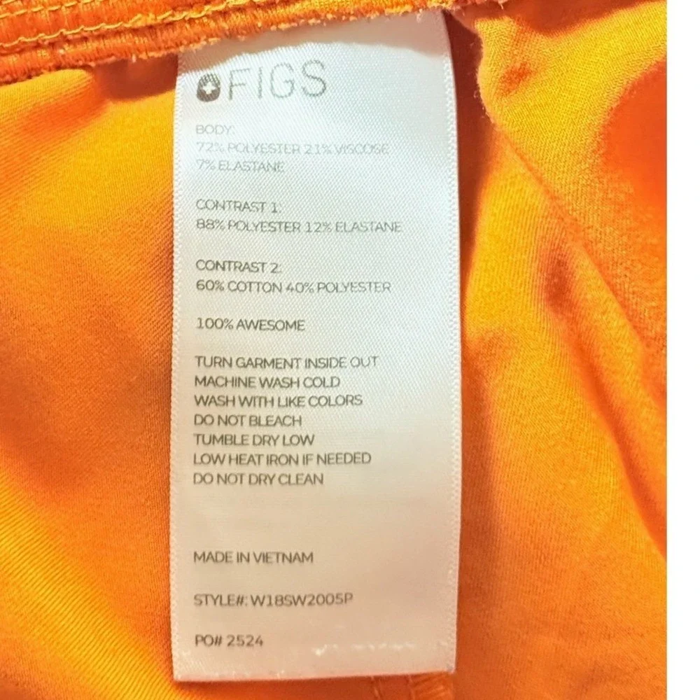 Figs Technical Collection XXL Men's Orange Jogger Pants with Pink Drawstring